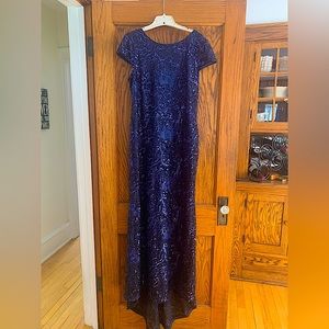 Great full length navy gown. Worn once for the wedding ceremony and for pictures